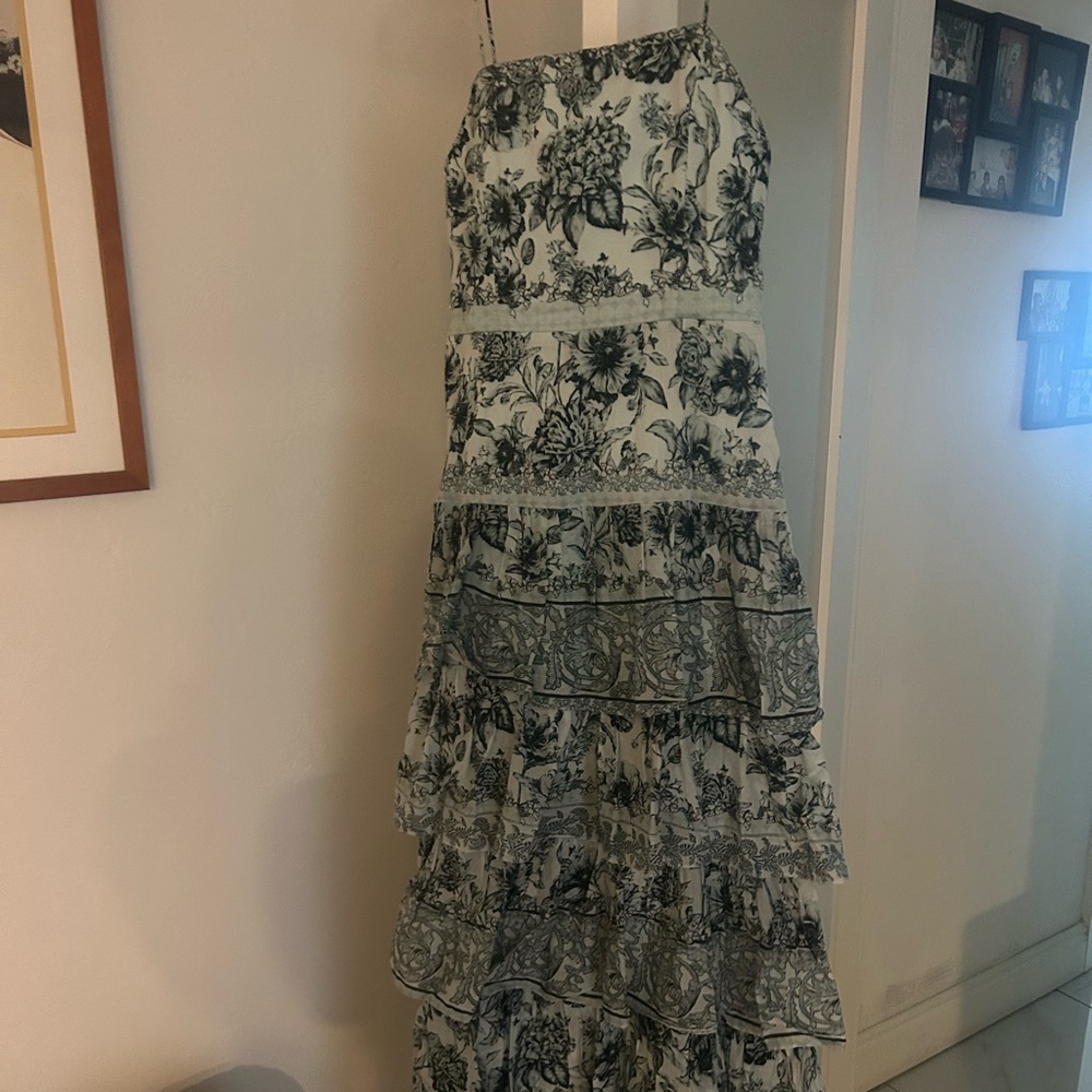Alice and Olivia size 4 Small dress green and white